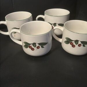 Cades Cove Collection by Citation Set of 4 Coffee / Tea Cups Mw & Dw Safe